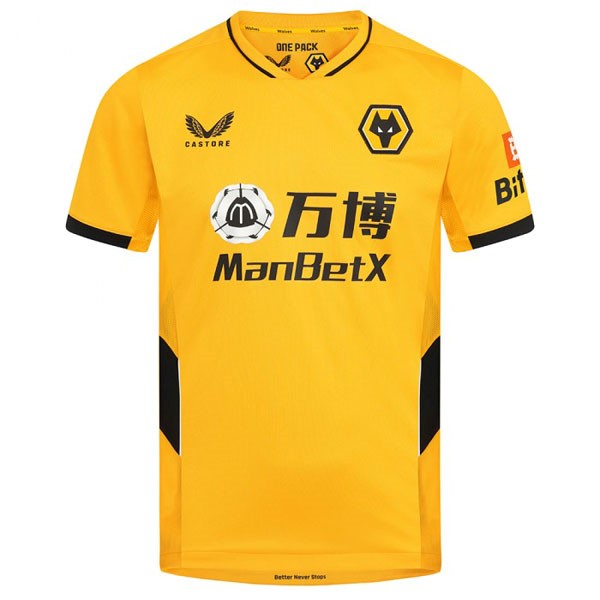 Tailandia Camiseta Wolves Replica Primera Ropa 2021/22 Amarillo